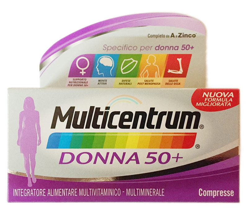 Multicentrum Linea Vitamine Minerali Donna 50+ Integratore 50+Anni 30 Compresse